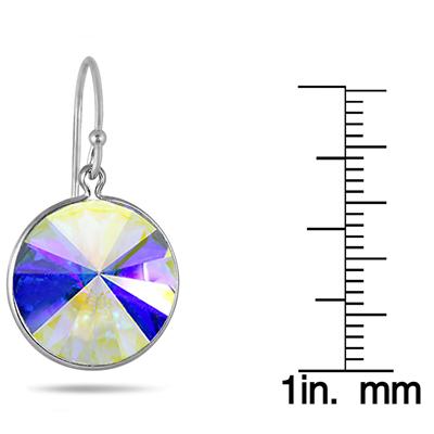 Genuine SWAROVSKI Aurore Boreale Crystal Earrings in .925 Sterling Silver