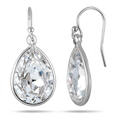 Genuine SWAROVSKI White Crystal Earrings in .925 Sterling Silver