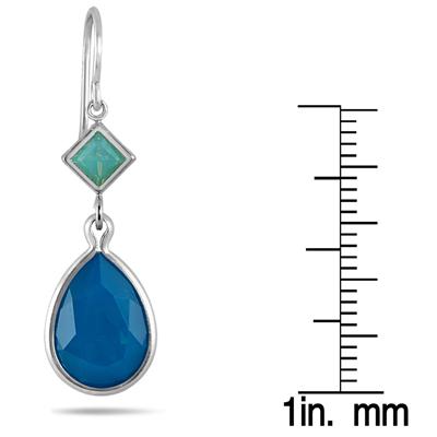 Genuine Swarovski Caribbean Crystal Opal Drop Earrings in .925 Sterling Silver
