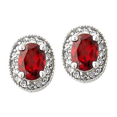 Garnet and Diamond Earrings