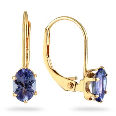 Tanzanite Earrings in 14kt Yellow Gold