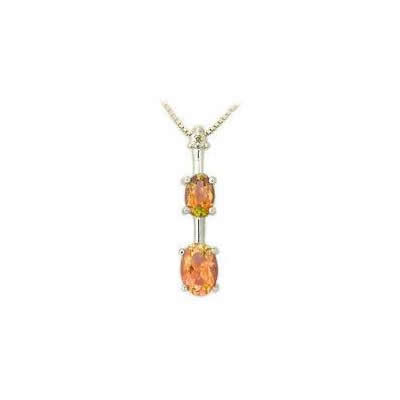 Citrine and Diamond Drop Pendant