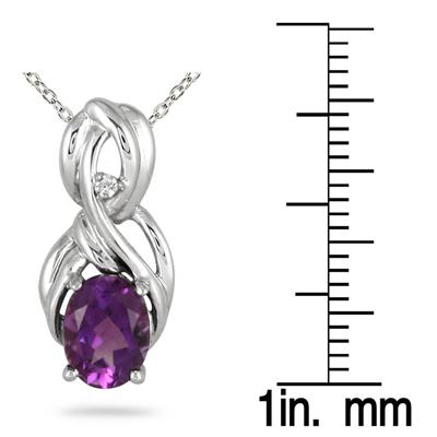 3.00 Carat Amethyst and Diamond Knot Pendant in .925 Sterling Silver