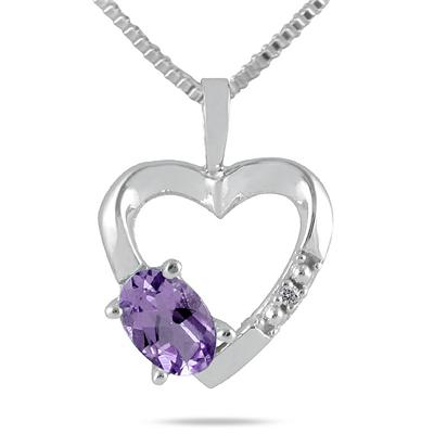 10-kt. Tanzanite and Diamond Heart Pendant