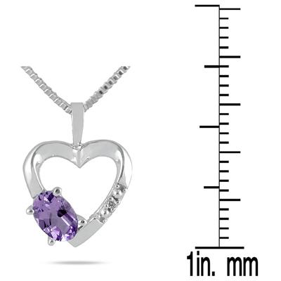 10-kt. Tanzanite and Diamond Heart Pendant