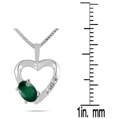 10-kt. Emerald and Diamond Heart Pendant