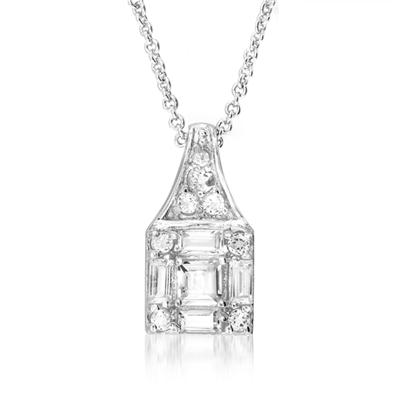 White Topaz Pendant in .925 Sterling Silver