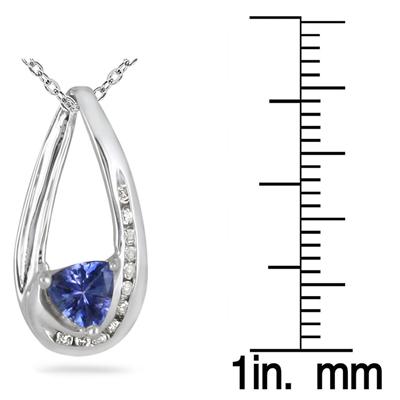 Tanzanite and Diamond Pendant in 14kt White Gold