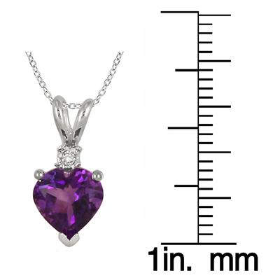 4.50 Carat All Natural Heart Shaped Amethyst and Diamond Set in .925 Sterling Silver