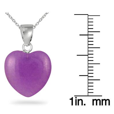 15mm All Natural Lavender Jade Heart Pendant and Earring Set in .925 Sterling Silver