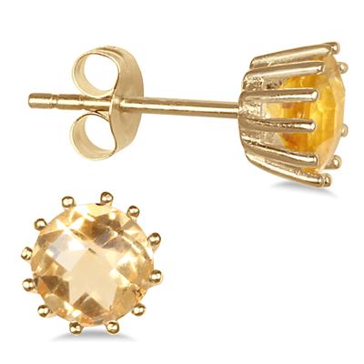 4 Carat Citrine Pendant and Earring Set in 18K Gold Plated Sterling Silver