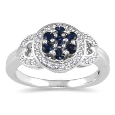 Sapphire and Diamond Lucy Ring in Sterling Silver
