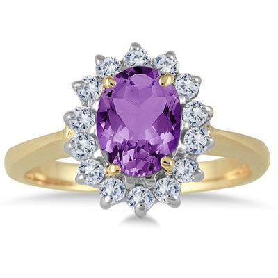 Morning Glory Oval Amethyst & Diamond Ring