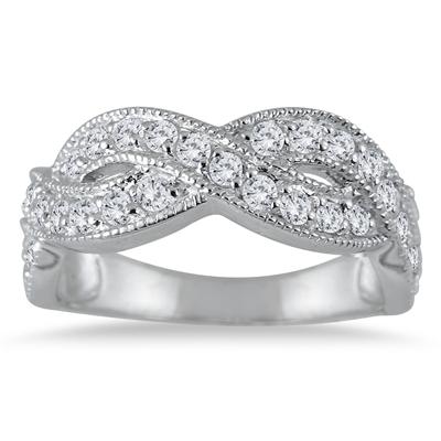 1.50 Carat White Topaz Twist Ring in .925 Sterling Silver