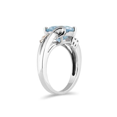 3ctw. Oval Cut Aquamarine & Diamond Ring in White Gold