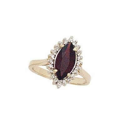 Twilight Splendor Marquise Garnet & Diamond Ring