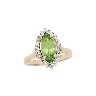 Twilight Splendor Marquise Peridot & Diamond Ring