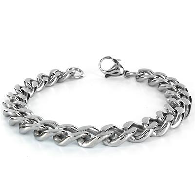 Stainless Steel Mens Curb Chain Bracelet 8.5 Inch