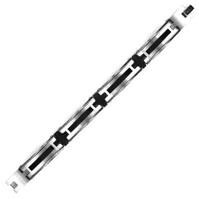 Stainless Steel Black Plated Mens Bracelet (15mm) - 8.5 Inches