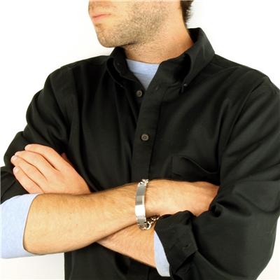 Stainless Steel ID Bracelet (14mm) with Curb Chain - 8.5 Inches