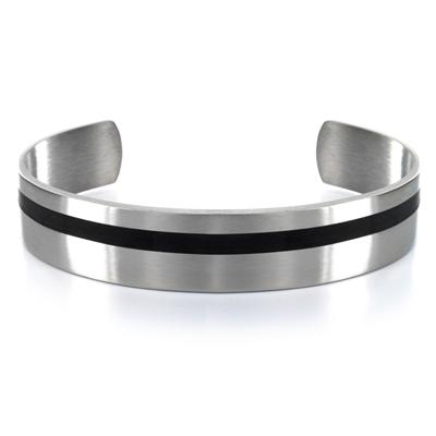 Stainless Steel Black Plated Cuff Bracelet