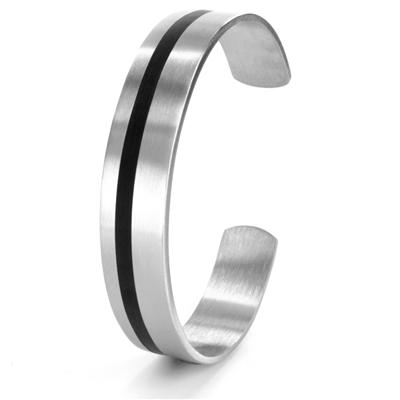 Stainless Steel Black Plated Cuff Bracelet