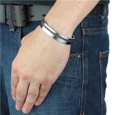Stainless Steel Black Plated Cuff Bracelet