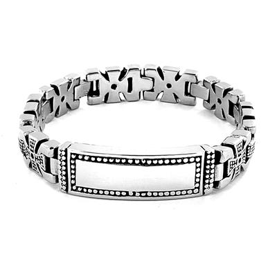 Stainless Steel "ID Bracelet" Celtic Cross Links