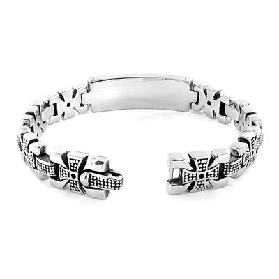 Stainless Steel "ID Bracelet" Celtic Cross Links