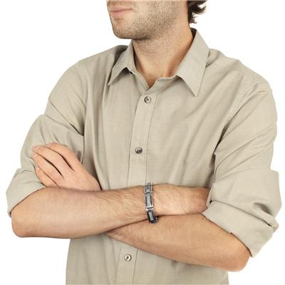 Stainless Steel White Cable Inlay Link Bracelet