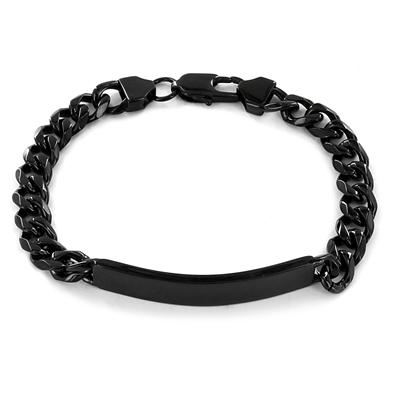 Stainless Steel Black-plated ID Bracelet
