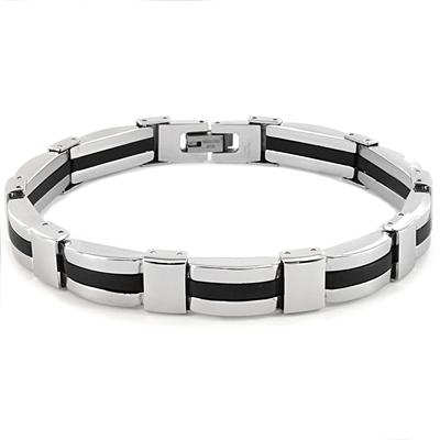 Stainless Steel Mens Link Bracelet (8mm Wide) - 8.25 Inches