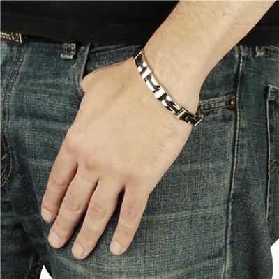 Stainless Steel Mens Link Bracelet (8mm Wide) - 8.25 Inches