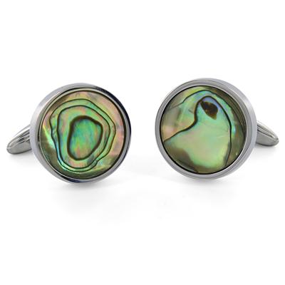 Stainless Steel Mens Mother of Pearl Cuff Links