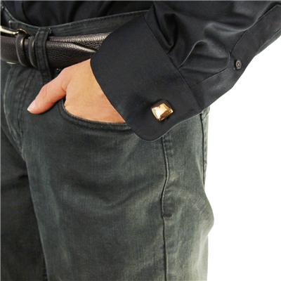Stainless Steel Square Pink Gold Plated Cuff Links