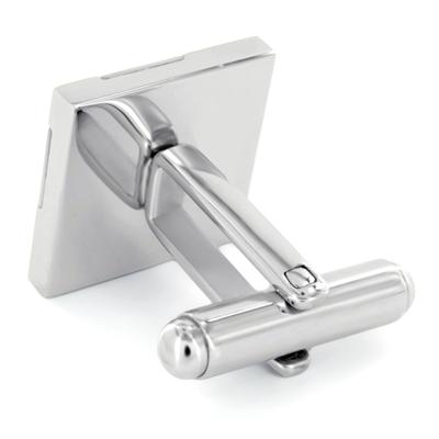 Stainless Steel Polished Mother of Pearl Inlay Cufflinks