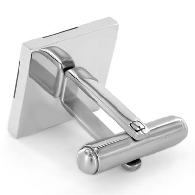 Polished Stainless Steel with Abalone Shell Inlay Cuff Links