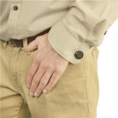 Stainless Steel Black and Black Carbon Fiber Inlay Oversized Cufflinks