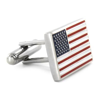 Stainless Steel American Flag Cuff Links