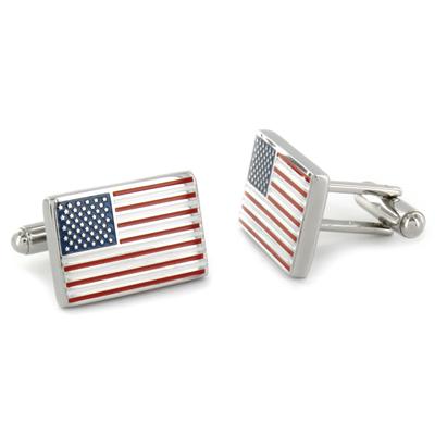 Stainless Steel American Flag Cuff Links