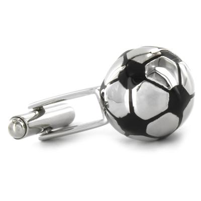 Stainless Steel Round Soccer Ball Cuff Links