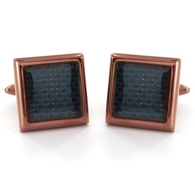 Coffee Colored Stainless Steel with Carbon Fiber Inlay Cuff Links