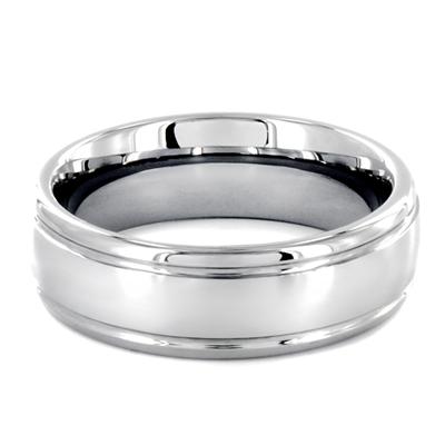 Polished Grooved Tungsten Carbide Ring (7mm)