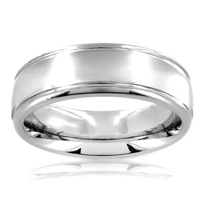 Polished Grooved Tungsten Carbide Ring (7mm)