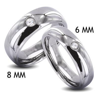 Tungsten Carbide Classic CZ Band Ring