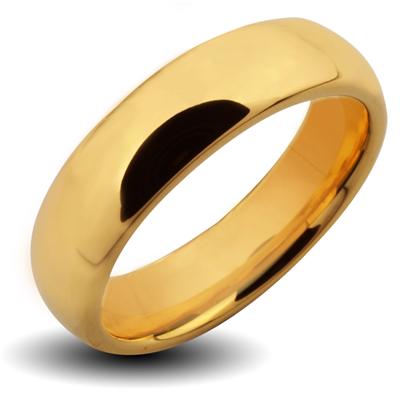 Tungsten Carbide Gold IP Classic Band Ring