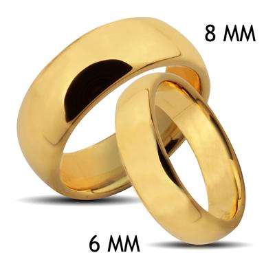 Tungsten Carbide Gold IP Classic Band Ring