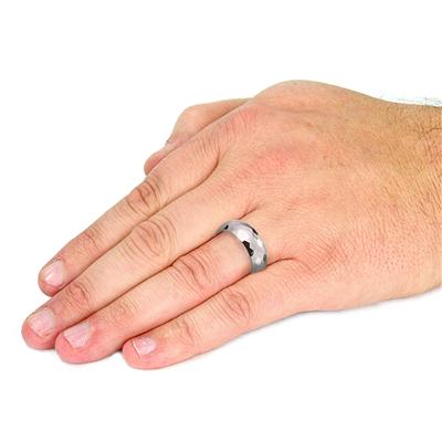 Tungsten Carbide Ring With Honey Comb Multi-Facelet Design