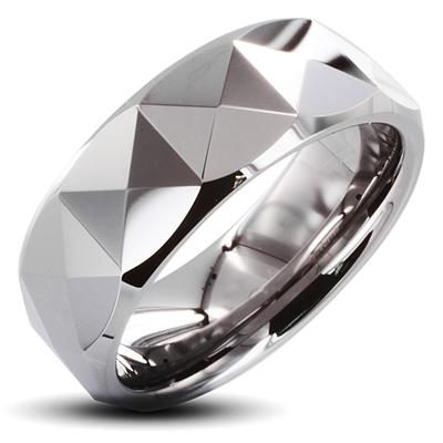 Tungsten Carbide Ring With Triagular Prism Design