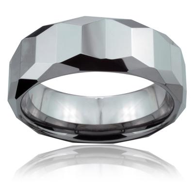 Tungsten Carbide Ring With Trapezoid Prism with Cutting Edges Design